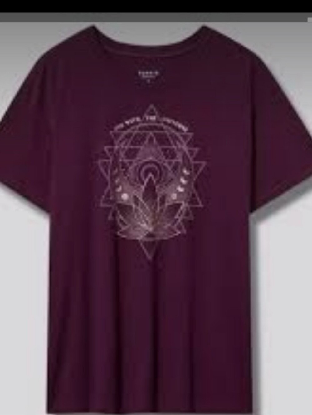 torrid 4x Wine Relaxed Fit Top with Gold Logo